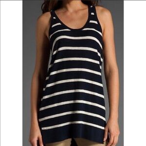 Vince Striped Scoop Neck Sweater Tank Size Small